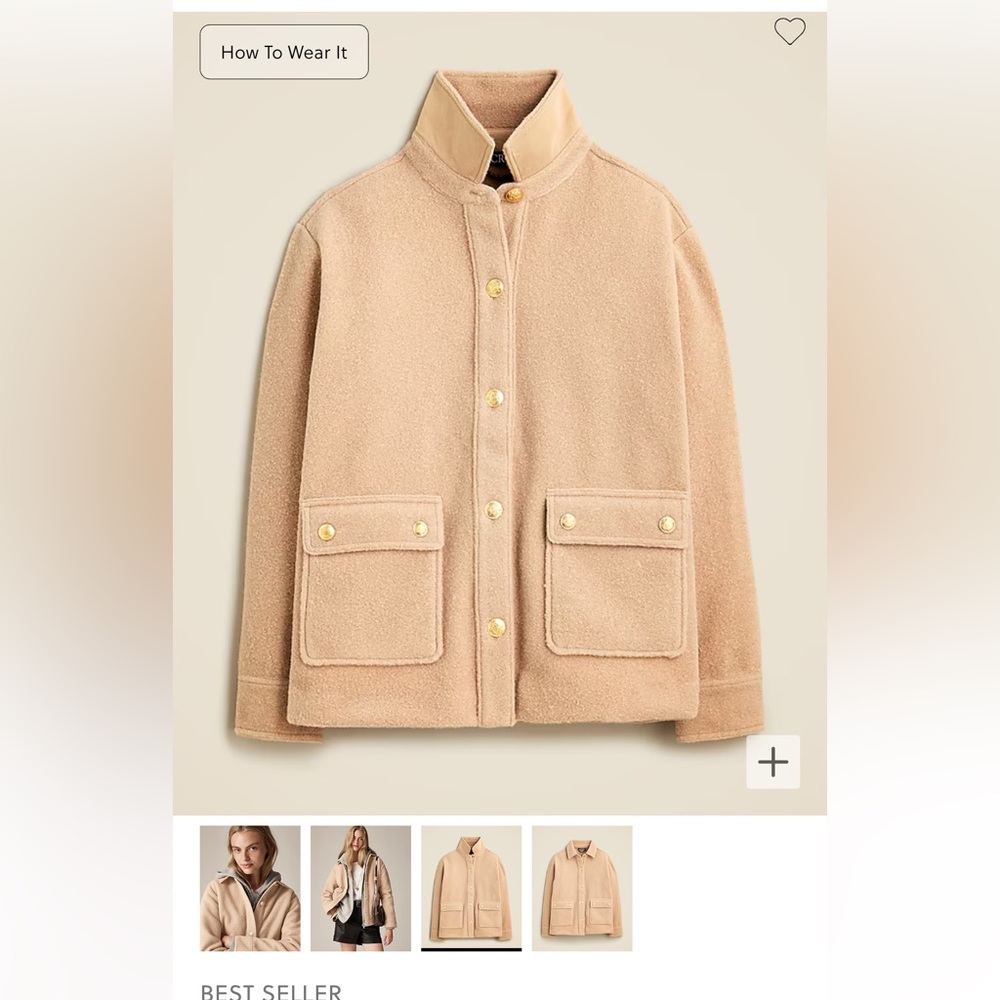 J Crew boucle shirt jacket small